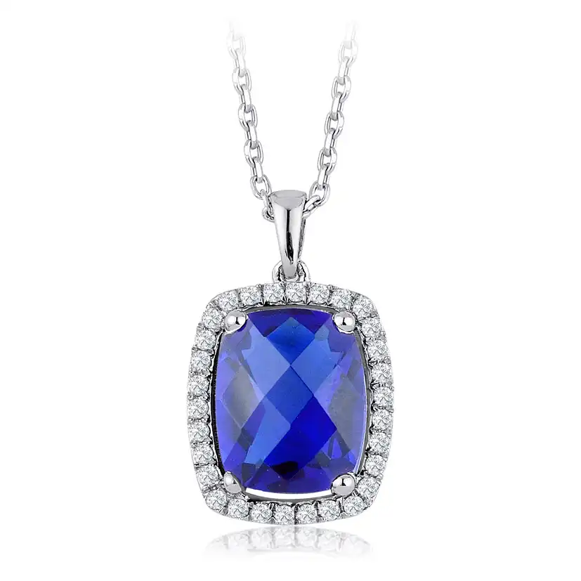 2,22 Karat Pırlanta Safir Kolye 2