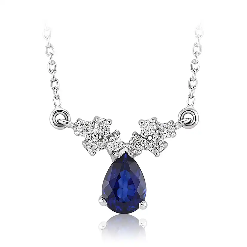 1,02 Karat Pırlanta Safir Kolye 2