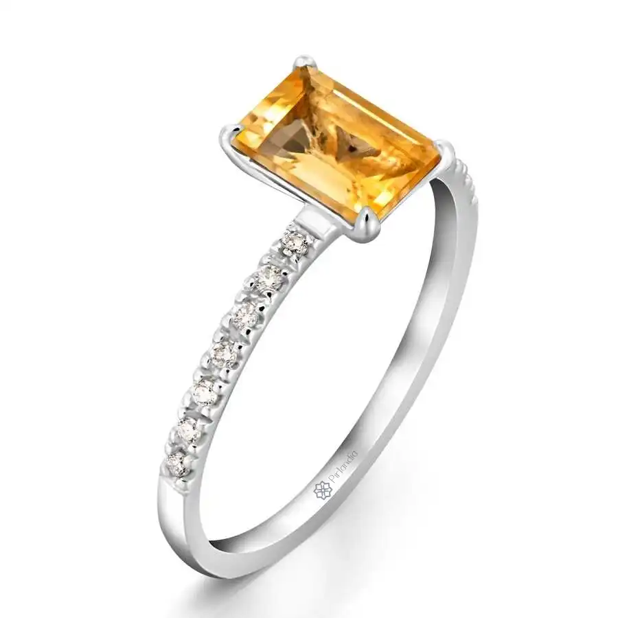 1,02 Karat Pırlanta Sarı Safir Yüzük 2