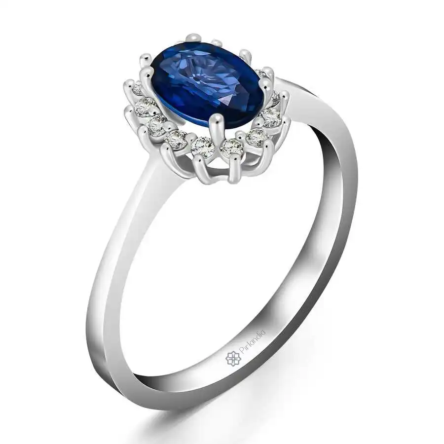 1,14 Karat Pırlanta Safir Yüzük 2