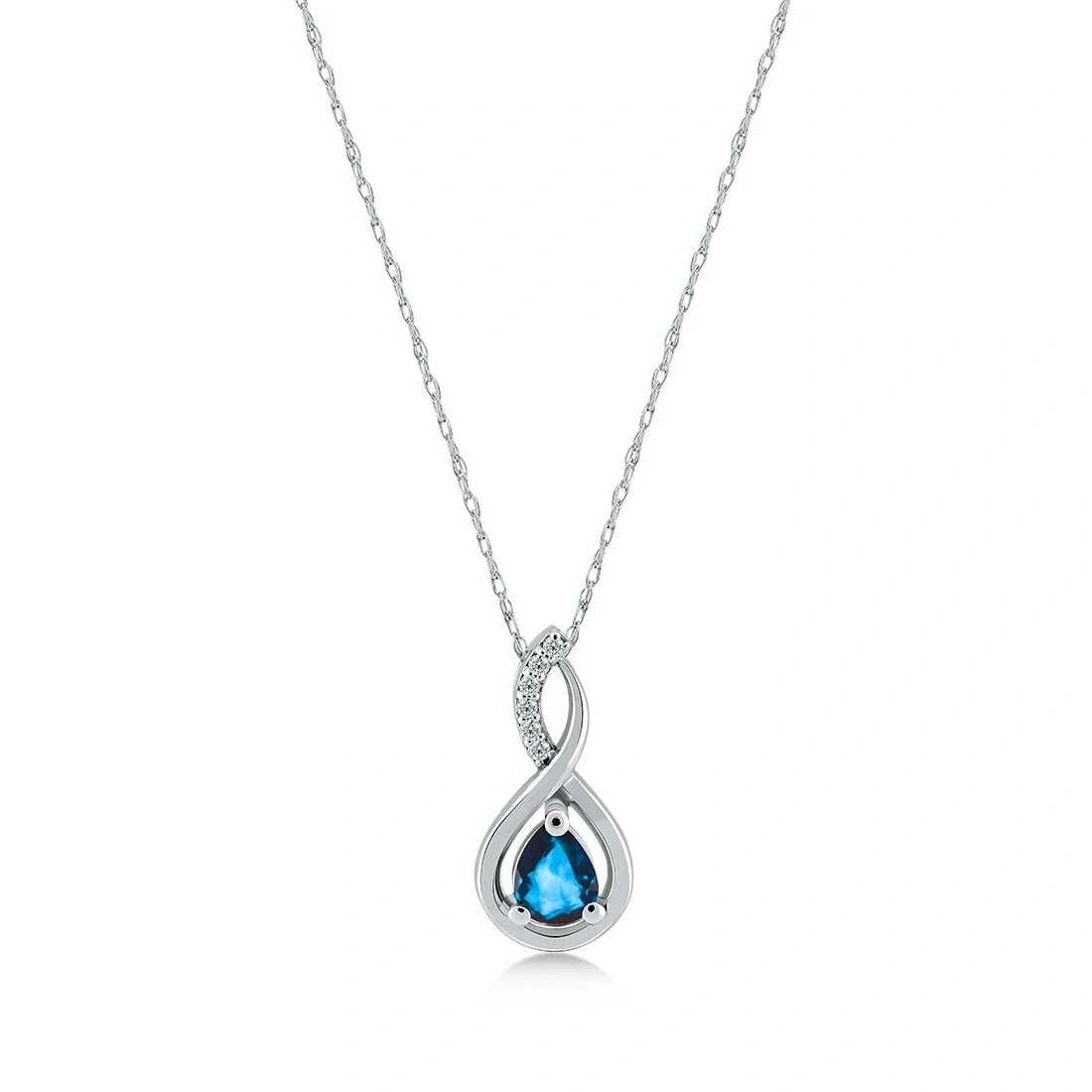0,30 Karat Pırlanta Blue Topaz Sonsuzluk Kolye 3