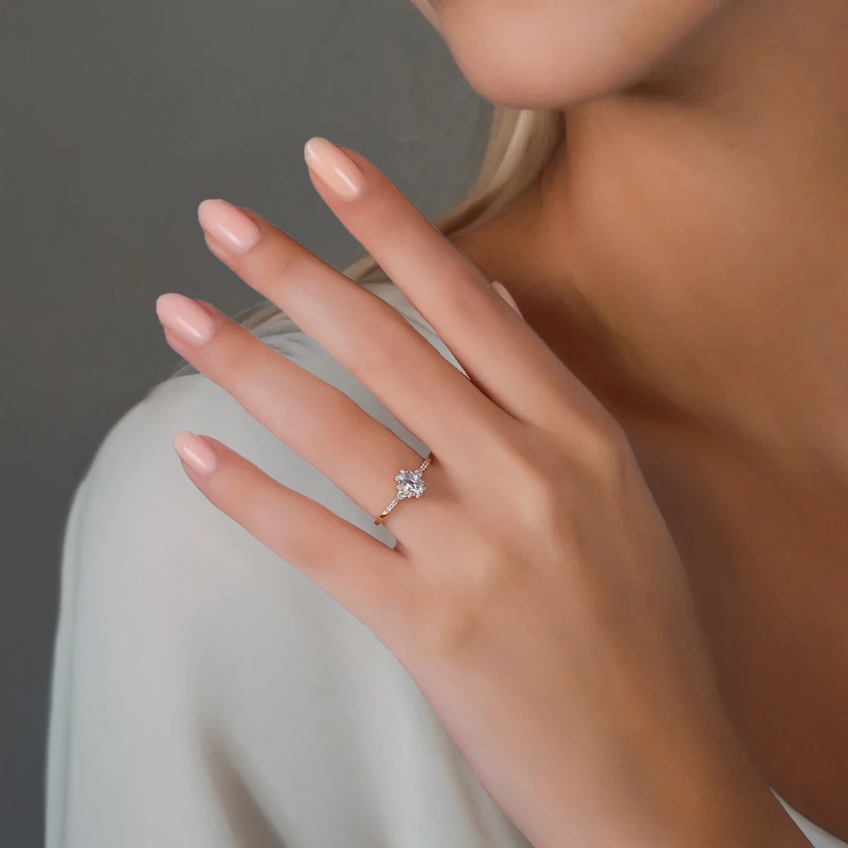 0,66 Karat Vintage Pırlanta Oval Topaz Yüzük 2