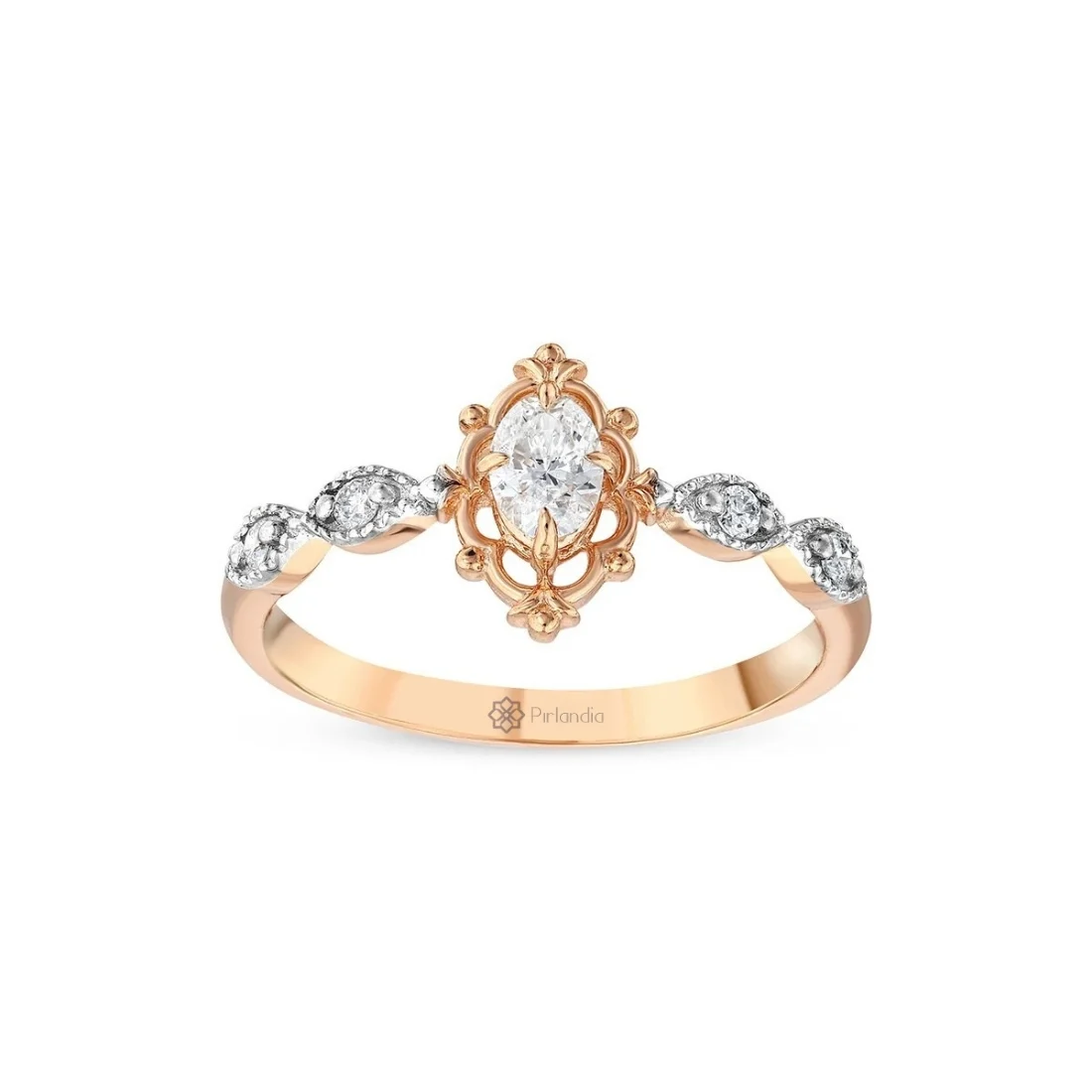 0,33 Karat Vintage Oval Pırlanta Yüzük