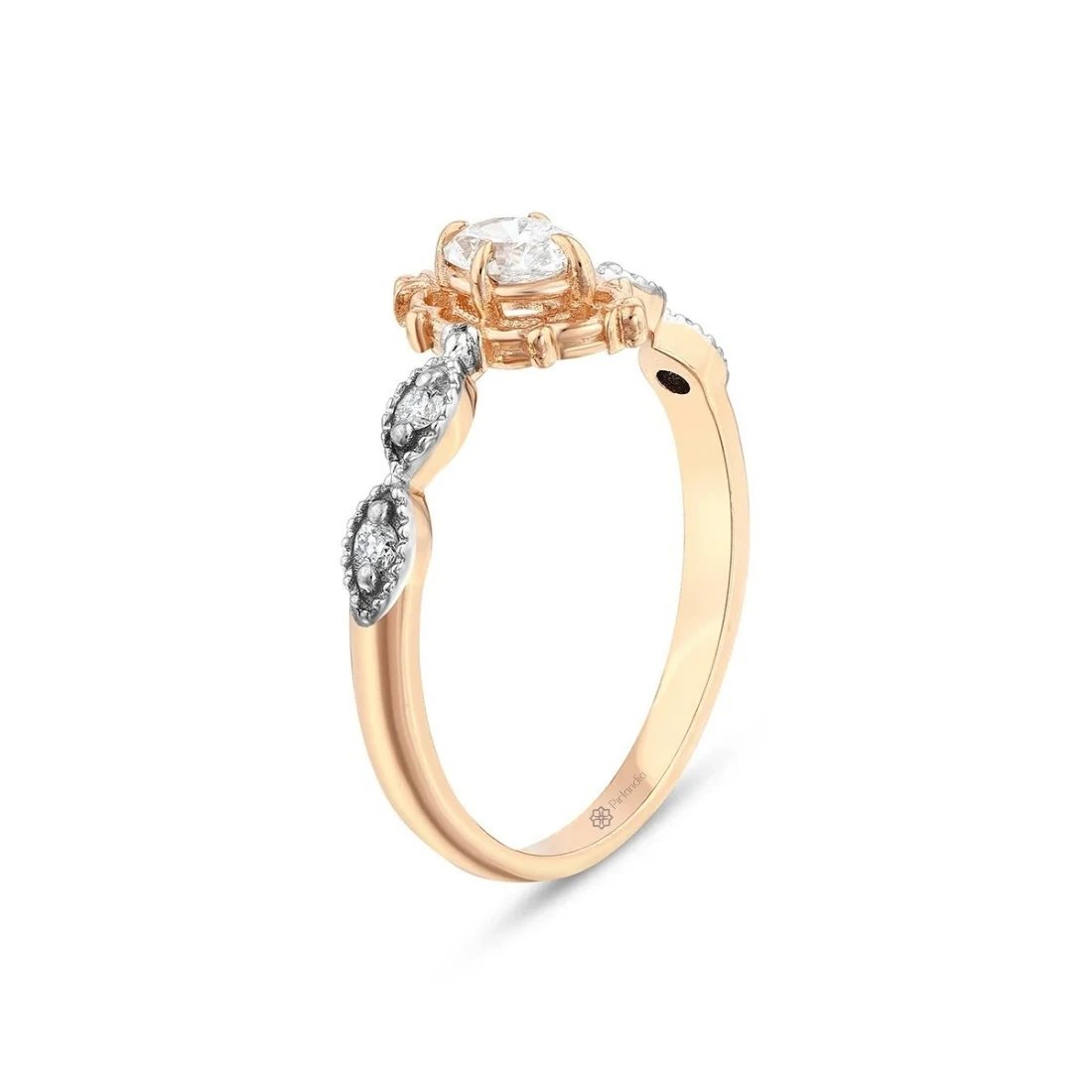 0,33 Karat Vintage Oval Pırlanta Yüzük 3
